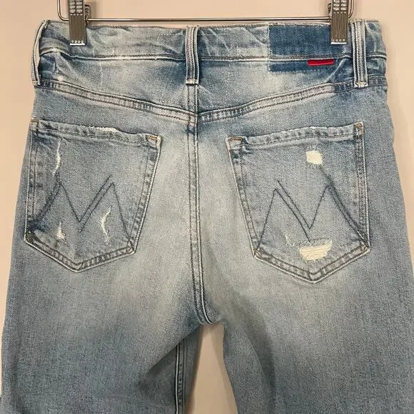 Mother x Carolyn Murphy Distressed Patchwork Tomcat Ankle Undone Jeans Size 27 - Picture 8 of 16